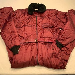 Sears Men's Ski Jacket Burgundy with Black Trim